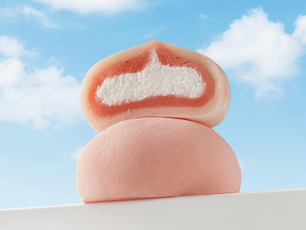 Sakura Japanese Mochi on background with blue skies